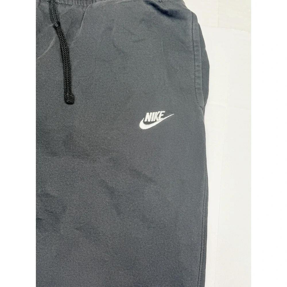 Nike Vintage Y2K Fleece Sweatpants Black Embroidered Swoosh Men's XL‎